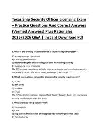 Ship Security Officer (SSO) Licensing Exam: Practice Questions and Answers