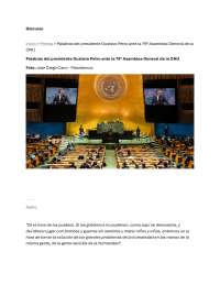 Discurso de Gustavo Petro en la Asamblea General de la ONU: Un Llamado a la Acción Global
