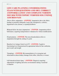 Life Care Planning Considerations Exam: Questions and Answers for 2025-2026