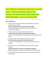 Texas Offshore Production Supervisor Licensing Exam: Practice Questions and Answers