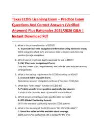 ECDIS Licensing Exam Practice Questions and Answers 2025/2026