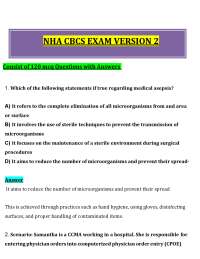 NHA CBCS Exam Questions and Answers