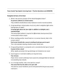 Texas Coastal Tug Captain Licensing Exam: Practice Questions and Answers