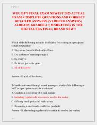 Marketing in the Digital Era: Exam Questions and Answers