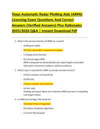 ARPA (Automatic Radar Plotting Aids) Licensing Exam Q&A 2025/2026