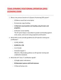 Dynamic Positioning Operator (DPO) Licensing Exam Questions and Answers