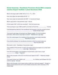 Dental Anatomy - Mandibular Premolars Exam With complete solution–Expert Verified | Lates