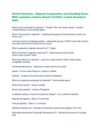 Dental Materials - Alginate Composition and Handling Exam With complete solution–Expert V