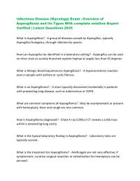 Infectious Disease (Mycology) Exam - Overview of Aspergillosis and Its Types With complet