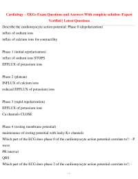 Cardiology – EKGs Exam Questions and Answers With complete solution–Expert Verified | Lat