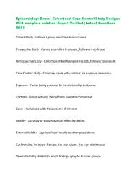 Epidemiology Exam - Cohort and Case-Control Study Designs With complete solution–Expert V