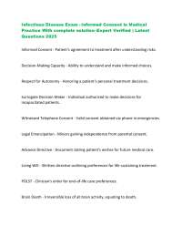 Infectious Disease Exam - Informed Consent in Medical Practice With complete solution–Exp