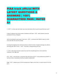 PIAA Track and Field Official Exam: Questions and Answers