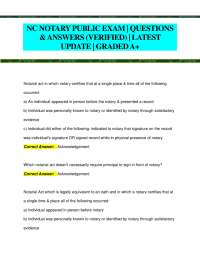 NC Notary Public Exam: Q&A for Certification