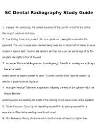 Dental Radiography Study Guide: Techniques and Safety