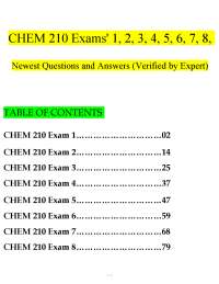 CHEM 210 Exams: Questions and Answers