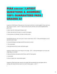 PIAA Soccer Rules: Questions and Answers for Referees and Coaches