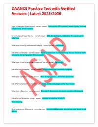DAANCE Anesthesia Practice Test: Questions and Verified Answers 2025/2026