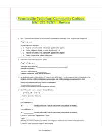 Fayetteville Technical Community College MAT 273: Calculus III Test 1 Review - Comprehensi