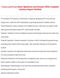 Viruses and Prions Exam Questions and Answers With complete solution–Expert Verified