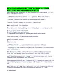 MCOLES LICENSING CORE EXAM MANUAL 2025/2026 QUESTIONS AND ANSWERS GRADED A+