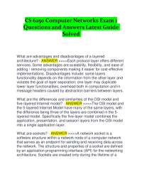 CS 6250 Computer Networks Exam 1 Questions and Answers Latest Guide Solved