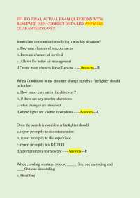 FF1 IFO FINAL ACTUAL EXAM QUESTIONS WITH REVIEWED 100% CORRECT DETAILED ANSWERS