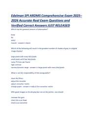 Edelman SPI ARDMS Comprehensive Exam 2025– 2026 Accurate Real Exam Questions and Answers