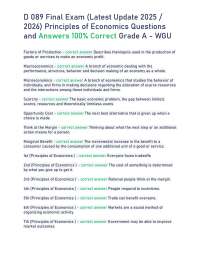 D 089 Final Exam (Latest Update 2025 / 2026) Principles of Economics Questions and Answers