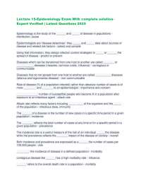 Epidemiology Exam With complete solution Expert Verified | Latest Questions 2025