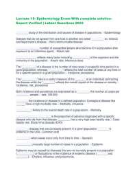 Epidemiology Exam With complete solution Expert Verified | Latest Questions 2025