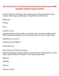 Microbial Disease in Humans Exam Questions and Answers With complete solution–Expert Veri