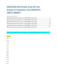 NIH Stroke Scale All Test Groups A–F with Answers 2025/2026