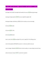 Animal Science Exam 1: Questions and Solutions