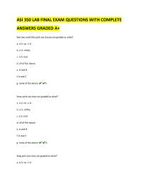 ASI 350 Lab Final Exam Questions and Answers