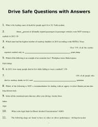 Drive Safe: Questions and Answers for Road Safety