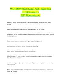 WGU D099 Study Guide Part 1 Exam Answers | Sales Management Fundamentals & Key Concepts