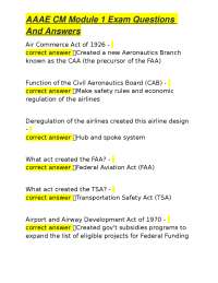 AAAE CM Module 1 Exam: Questions and Answers for Aviation Professionals