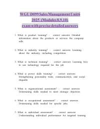 Sales Management Exam Questions and Answers