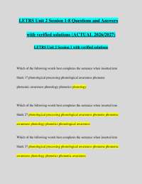 LETRS Unit 2 Session 1-8 Questions and Answers with verified solutions (ACTUAL 2026/2027)