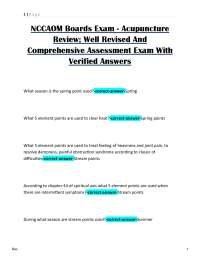 NCCAOM Acupuncture Boards Exam (2025/2026) | Verified Q&A