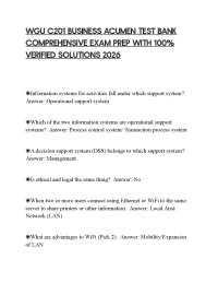 WGU C201 BUSINESS ACUMEN TEST BANK COMPREHENSIVE EXAM PREP WITH 100% VERIFIED SOLUTIONS
