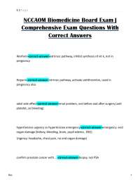 NCCAOM Biomedicine Boards Exam (2025/2026) | Verified Q&A