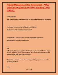 Project Management Pre-Assessment – WGU Exam Prep Guide with Verified Answers (2025 Edit