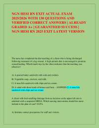 NGN HESI RN EXIT ACTUAL EXAM 2025/2026 WITH 130 QUESTIONS AND VERIFIED CORRECT ANSWERS
