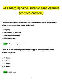 CCI Exam Updated Questions and Answers (Verified Answers) | 100% Guaranteed Success