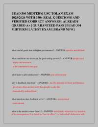BUAD 304 MIDTERM USC TOLAN EXAM 2025/2026 WITH 350+ REAL QUESTIONS