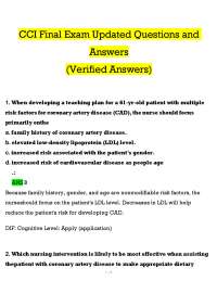 CCI Final Exam Updated Questions and Answers (Verified Answers)