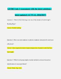 LETRS Unit 3 Assessment with the latest solutions | latest updated (ACTUAL 2026/2027)