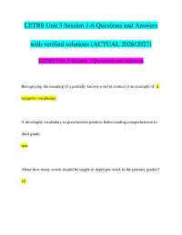 LETRS Unit 5 Session 1-6 Questions and Answers with verified solutions (ACTUAL 2026/2027)